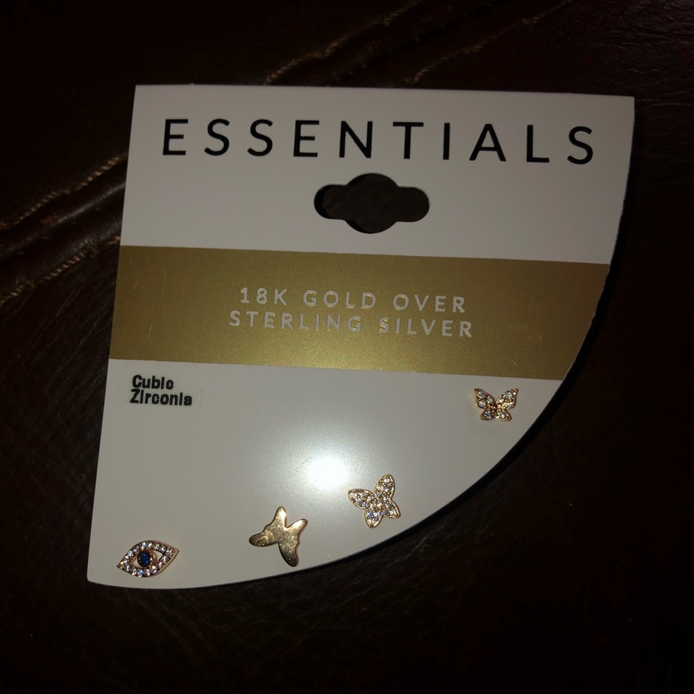 Essentials 18kt over sterling earrings